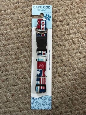 Cape Cod Collar - Patriotic Dog Collar - Medium - NEW